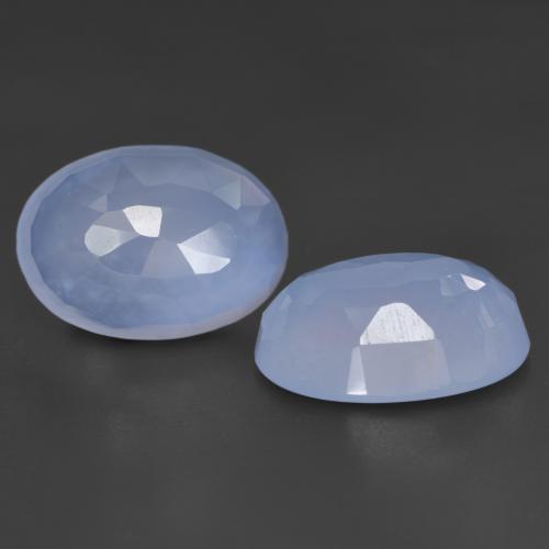 Purplish Blue Chalcedony Gem - 5.6ct Oval Buff-Top (ID: 531838)