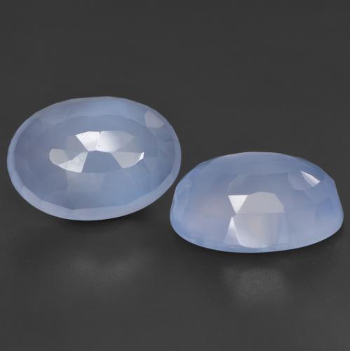 Purplish Blue Халцедон Камень - 5.8ct Форма Овал огранка Buff-Top (ID: 531839)