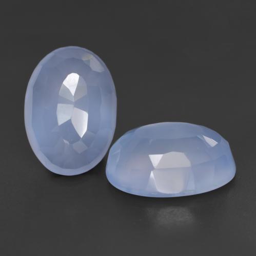 11.54 ctw Blue Chalcedony Stones, Natural Chalcedony in Oval Buff-Top Shape for Sale