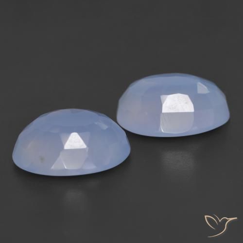 Chalcedony Gemstones in 14 x 10 mm (calibrated) Size for Sale, Chalcedony Stones in Purplish Blue Color
