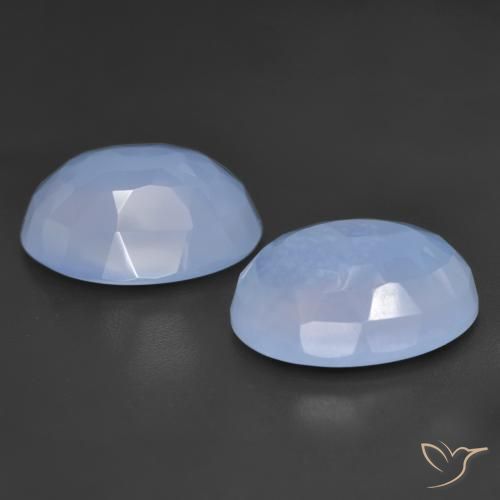 Chalcedony Gemstones in 14 x 10 mm (calibrated) Size for Sale, Chalcedony Stones in Purplish Blue Color