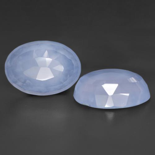 Purplish Blue Chalcedony Gem - 5.1ct Oval Buff-Top (ID: 531844)