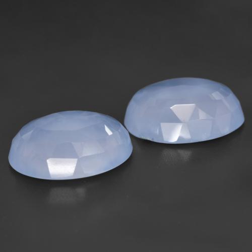 Chalcedony Gemstones in 14 x 10 mm (calibrated) Size for Sale, Chalcedony Stones in Purplish Blue Color