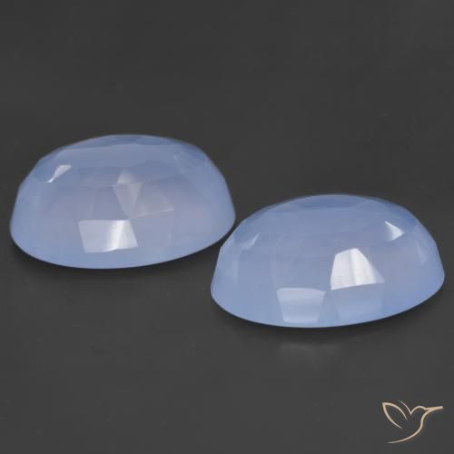 Chalcedony Gemstones in 14 x 10 mm (calibrated) Size for Sale, Chalcedony Stones in Purplish Blue Color
