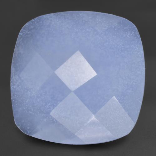12.52 ct Blue Chalcedony Stone, Natural Chalcedony in Cushion Checkerboard (double sided) Shape for Sale