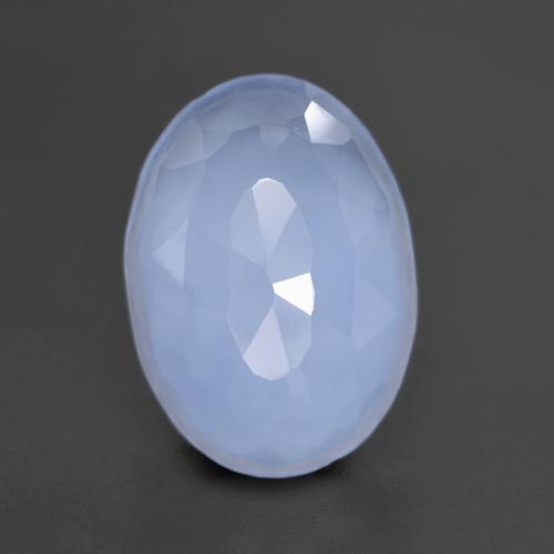 Purplish Blue Chalcedony Gem - 5.7ct Oval Buff-Top (ID: 532038)