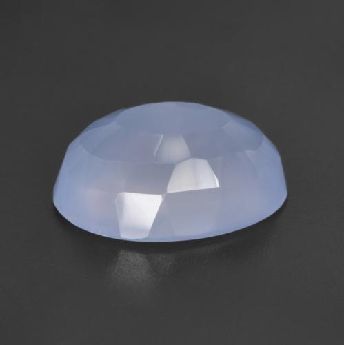 5.51 ct Blue Chalcedony Stone, Natural Chalcedony in Oval Buff-Top Shape for Sale