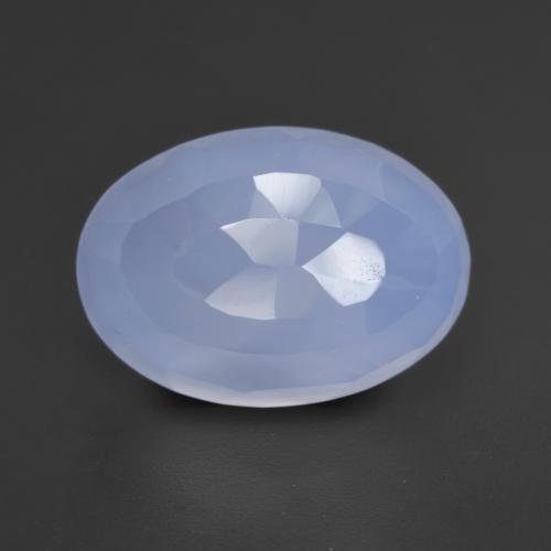 Purplish Blue Chalcedon Edelstein - 6.1ct Oval Bufftop (ID: 532045)