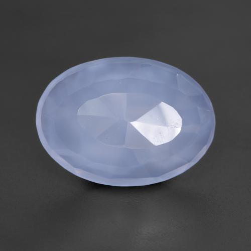 4.85 ct Blue Chalcedony Stone, Natural Chalcedony in Oval Buff-Top Shape for Sale