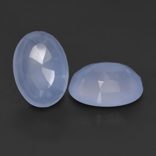 Purplish Blue Chalcedony Gem - 5.6ct Oval Buff-Top (ID: 532051)