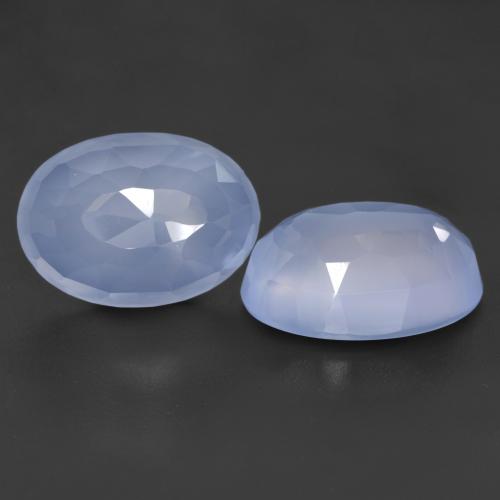 Purplish Blue Chalcedony Gem - 5.8ct Oval Buff-Top (ID: 532053)