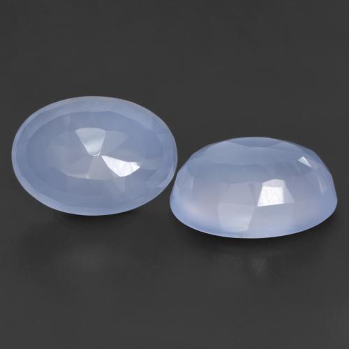 Purplish Blue Chalcedony Gem - 6ct Oval Buff-Top (ID: 532055)