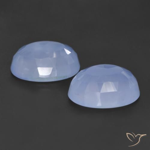 Chalcedony Gemstones in 14 x 10 mm (calibrated) Size for Sale, Chalcedony Stones in Purplish Blue Color
