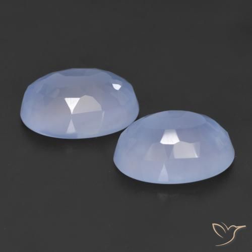 Chalcedony Gemstones in 14 x 10 mm (calibrated) Size for Sale, Chalcedony Stones in Purplish Blue Color