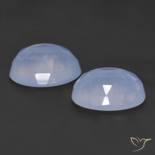 Chalcedony Gemstones in 14 x 10 mm (calibrated) Size for Sale, Chalcedony Stones in Purplish Blue Color