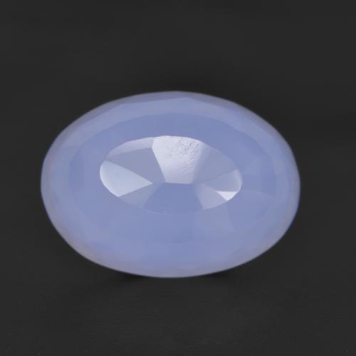 violett-blau Chalcedon Edelstein - 6.4ct Oval Bufftop (ID: 532062)