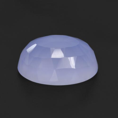 6.38 ct Blue Chalcedony Stone, Natural Chalcedony in Oval Buff-Top Shape for Sale