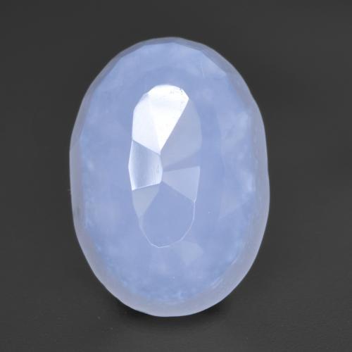 Azul claro Calcedonia Gema - 5.7ct Óvalo de tope pulido (ID: 532073)