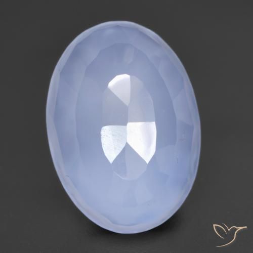Light Blue Chalcedony Gem - 5.7ct Oval Buff-Top (ID: 532074)