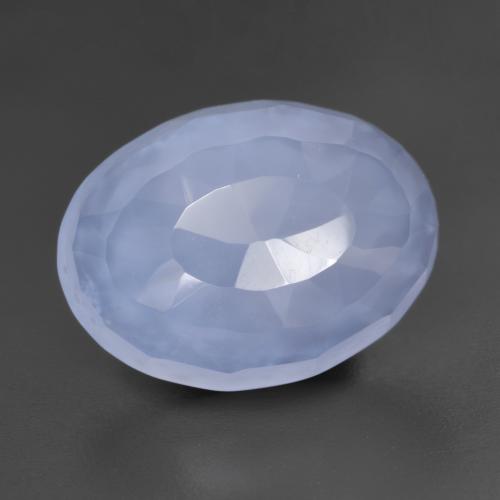 Purplish Blue Chalcedony Gem - 4.9ct Oval Buff-Top (ID: 532084)