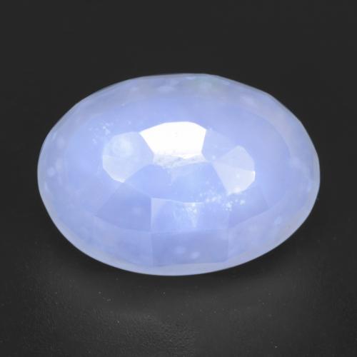 Purplish Blue Chalcedony Gem - 5.4ct Oval Buff-Top (ID: 532087)