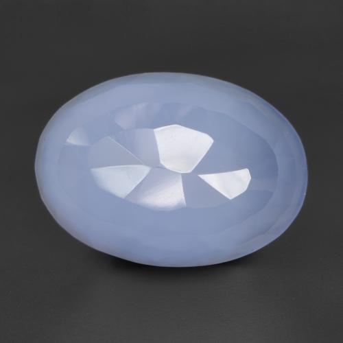 Purplish Blue Chalcedony Gem - 5.8ct Oval Buff-Top (ID: 532088)