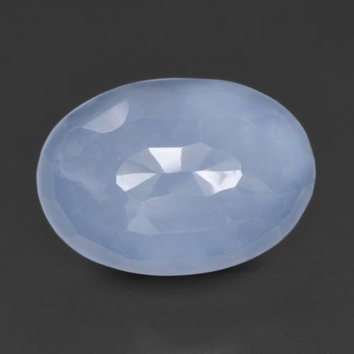 Purplish Blue Chalcedony Gem - 5.2ct Oval Buff-Top (ID: 532092)