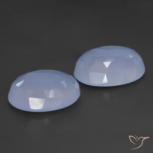Chalcedony Gemstones in 14 x 10 mm (calibrated) Size for Sale, Chalcedony Stones in Purplish Blue Color