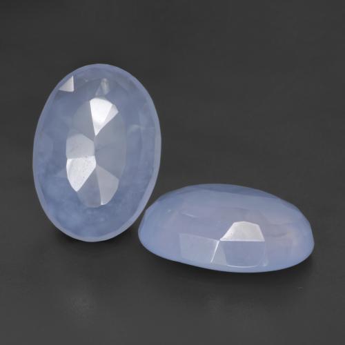 Purplish Blue Chalcedony Gem - 4.6ct Oval Buff-Top (ID: 532096)