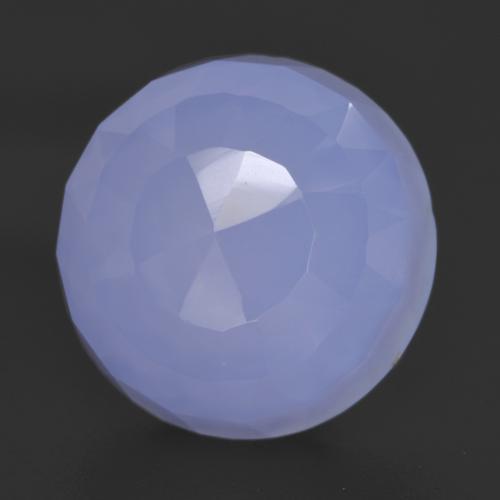 Light Purplish Blue Chalcedony Gem - 10.3ct Round Buff-Top (ID: 532097)