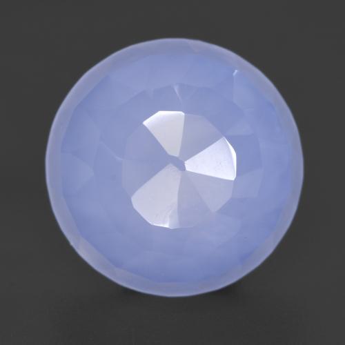 Light Purplish Blue Chalcedony Gem - 9.6ct Round Buff-Top (ID: 532098)