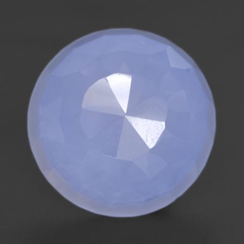 Violet Blue Chalcedony Gem - 9.4ct Round Buff-Top (ID: 532099)
