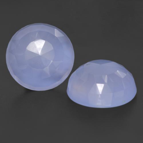 hellblau Chalcedon Edelstein - 8.9ct Rund Bufftop (ID: 532101)