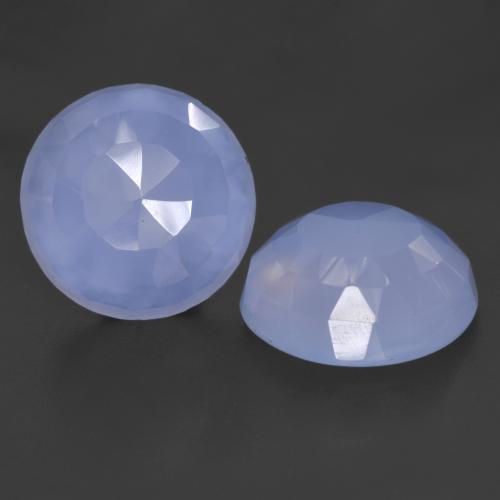 Violet Blue Chalcedony Gem - 8.2ct Round Buff-Top (ID: 532102)