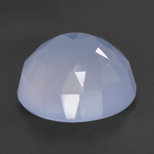 Purplish Blue Chalcedony Gem - 4.7ct Round Buff-Top (ID: 532110)