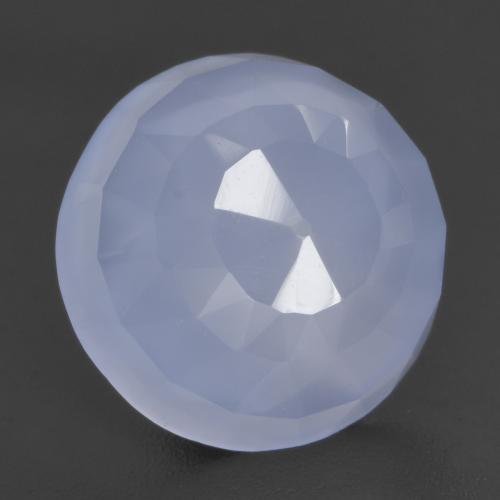 4.66 ct Blue Chalcedony Stone, Natural Chalcedony in Round Buff-Top Shape for Sale