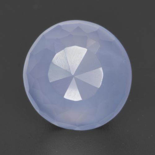 Light Purplish Blue Chalcedony Gem - 3.6ct Round Buff-Top (ID: 532112)
