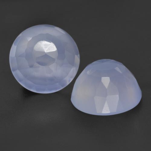 Light Purplish Blue Халцедон Камень - 3.7ct Круглая форма огранка Buff-Top (ID: 532114)