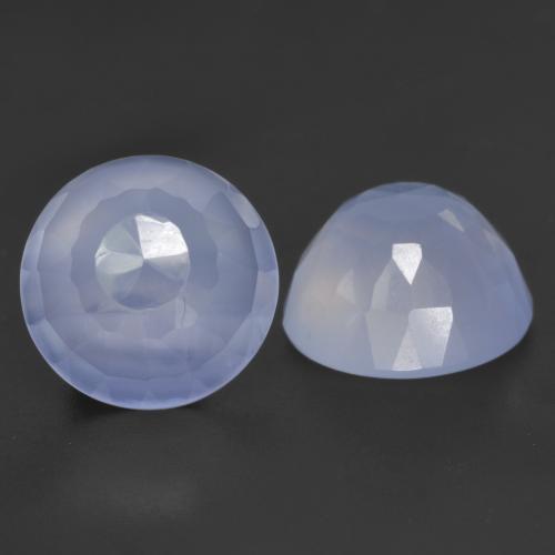 7.43 ctw Blue Chalcedony Stones, Natural Chalcedony in Round Buff-Top Shape for Sale