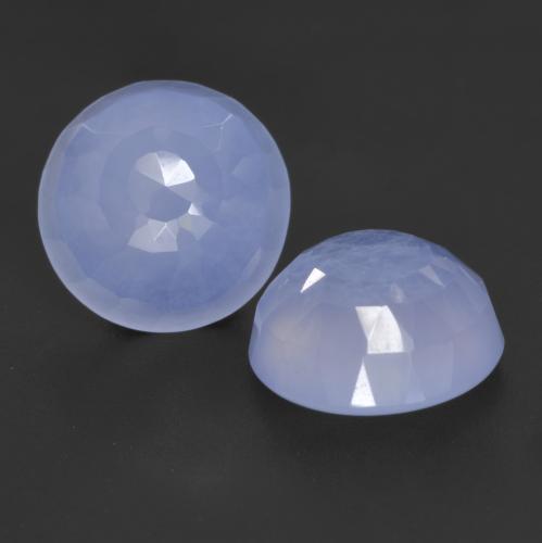 Light Blue Chalcedony Gem - 3.6ct Round Buff-Top (ID: 532117)