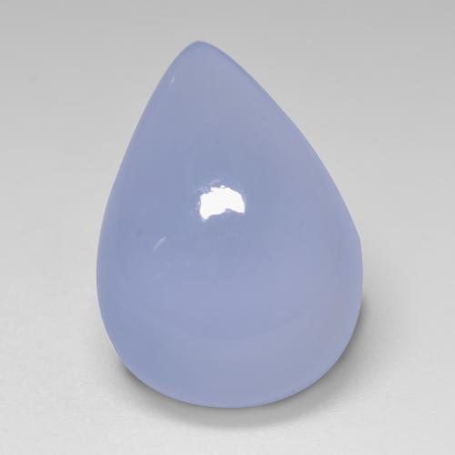 Purplish Blue Chalcedon Edelstein - 11.5ct Birnen Cabochon (ID: 533334)