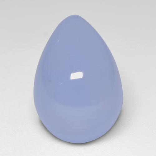 Purplish Blue Chalcedon Edelstein - 7.7ct Birnen Cabochon (ID: 533335)