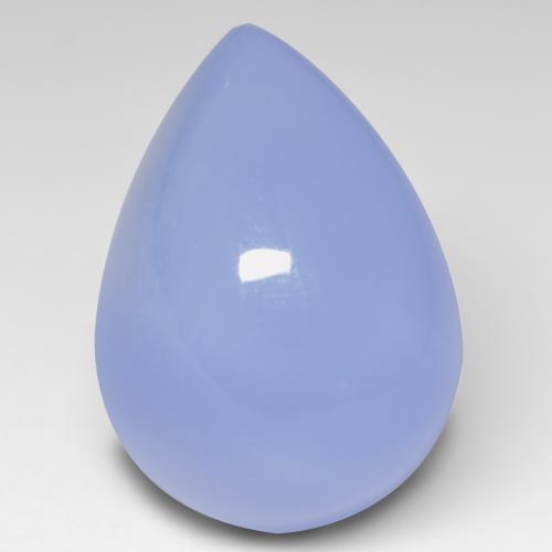 Purplish Blue Халцедон Камень - 15.3ct Груша Кабошон (ID: 533337)