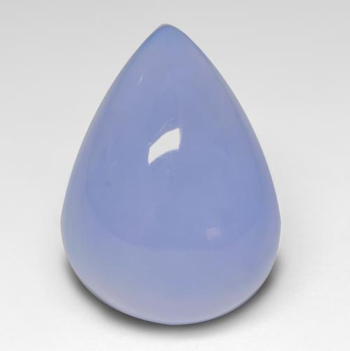 Purplish Blue Chalcedony Gem - 9.8ct Pear Cabochon (ID: 533344)