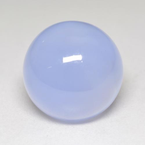 Azul púrpura claro Calcedonia Gema - 6.2ct Cabujón Redondo (ID: 533582)