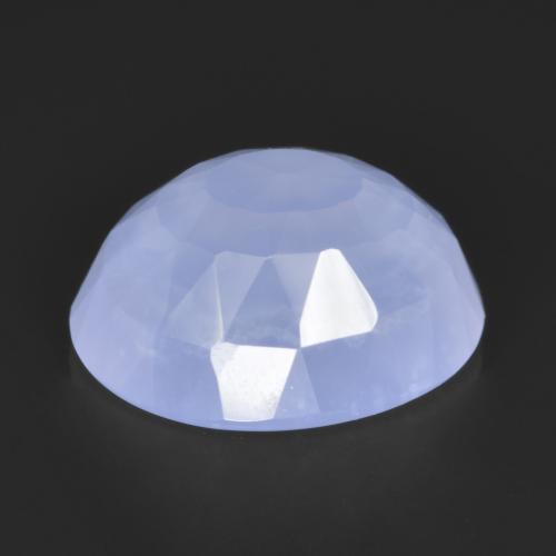 3.12 ct Blue Chalcedony Stone, Natural Chalcedony in Oval Buff-Top Shape for Sale