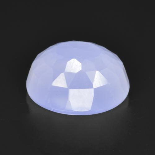 4.04 ct Blue Chalcedony Stone, Natural Chalcedony in Oval Buff-Top Shape for Sale