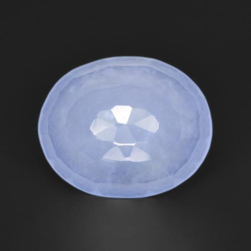 3.04 ct Blue Chalcedony Stone, Natural Chalcedony in Oval Buff-Top Shape for Sale