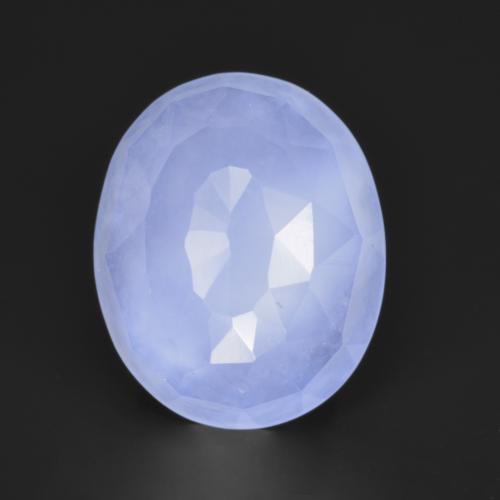 Azul púrpura claro Calcedonia Gema - 3.4ct Óvalo de tope pulido (ID: 553091)