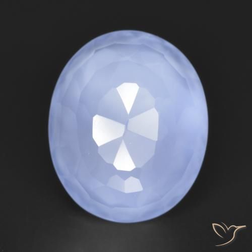 3,33ct Formato ovale blu Calcedonio dalla Namibia, Dimension 10,9 x 9mm, Natural non trattati Gemstone, Translucent Clarity, 1 piece Calcedonio in Blu violaceo chiaro Color, Mohs Hardness of 6,5 - 7 adatto per gioielli da indossare ogni giorno, Photo A